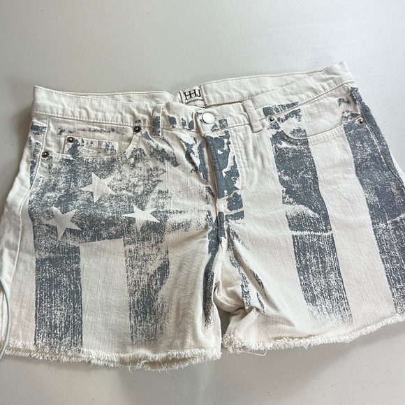 Haute Hippie Shorts Haute Hippie White American Flag Jean Shorts